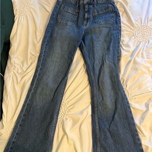Aeropostale Blue Flare Wide Leg Jeans